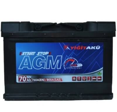 12 V 70Ah Agm Yiğit Akü Start Stop 25470001 - YİĞİT AKÜ