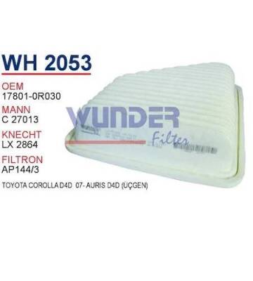 17801-0R030 Toyota D4D 07-Aurıs D4D Üçgen Hava Wunder - WUNDER