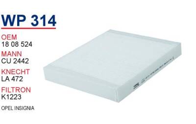 1808524 Opel İnsigna Astra J Cruze Klima Polen Filitresi Wunder - WUNDER