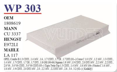 1808619 Opel Corsa C Polen Klima Filtre - WUNDER