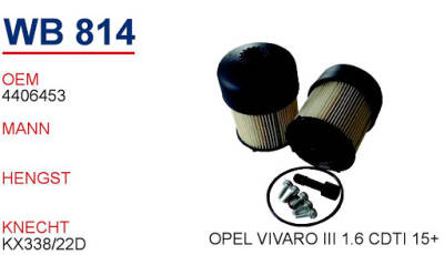 4406453 Renault Trafic 1.6 Dcı Master Iıı 2.3 Vıvaro Mazot Filtre - WUNDER