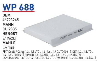 46723245 Fiat Doblo Klima Filitresi Wunder - WUNDER