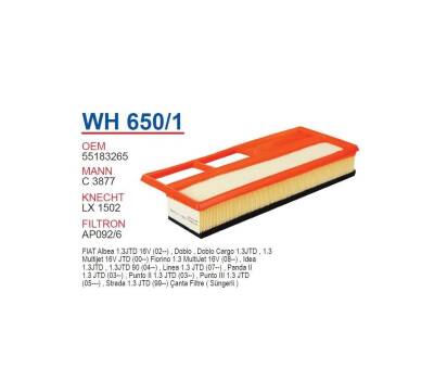 55183265 Fiat 1.3 Multijet Süngerli Hava Filtresi Wunder - WUNDER