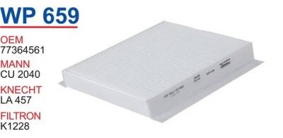 6479.62 Fıat Linea Cıtroen Nemo Peugeot Klima Filitresi Wunder - WUNDER