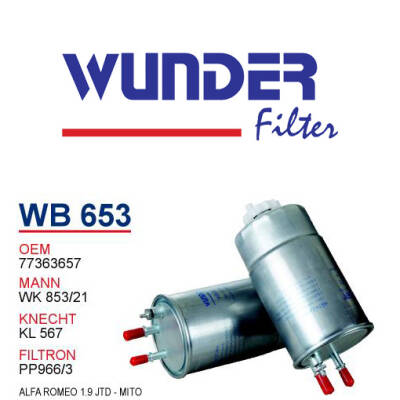 77363657 Fiat Linea Doblo 1.9 Mazot Filtresi Wunder - WUNDER