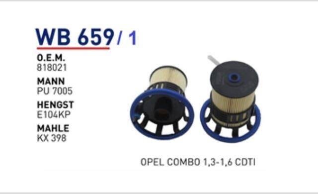 77366607 Fiat Doblo 1.3 1.6 2.0 D (Kağıt) Mazot Filtresi Wunder - 1