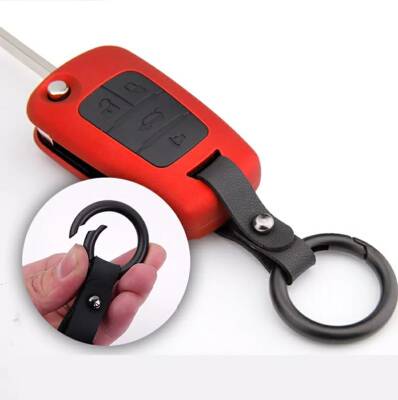 Anahtar Kılıfı Kabı Lüx Deri Anahtarlıkiçinde Ful Set Opel Chevrolet Kırmızı - 8