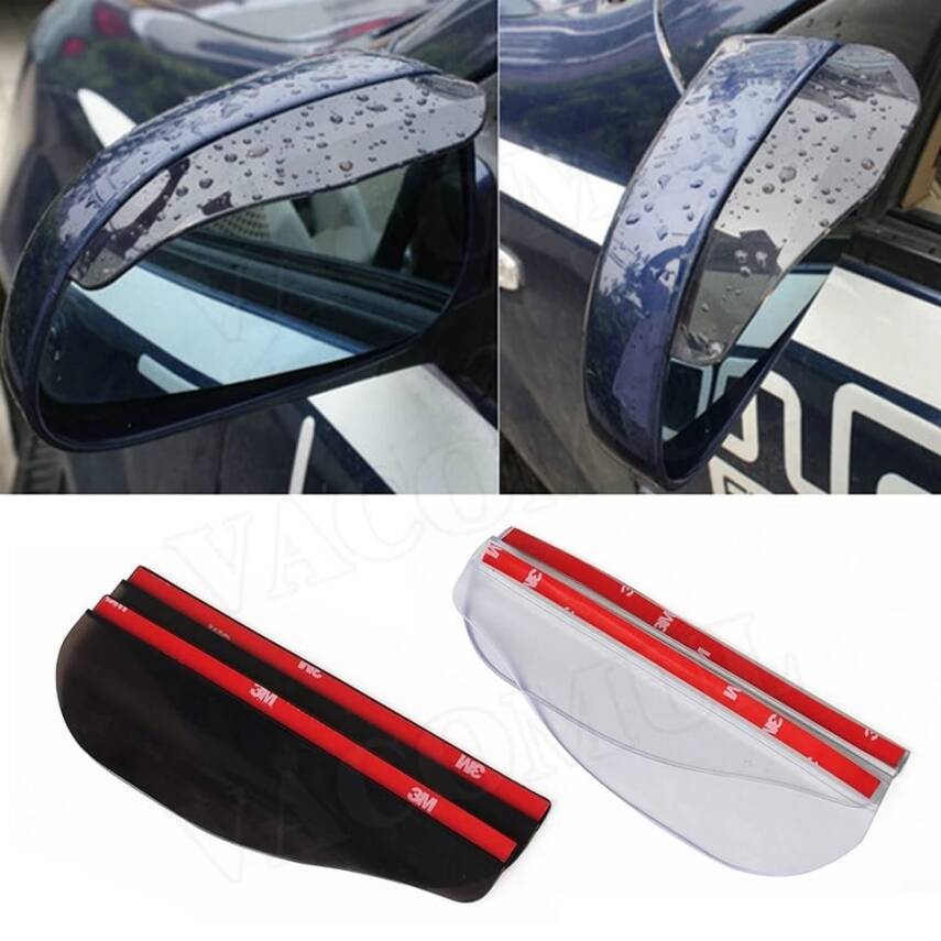 Ayna Şapkası Yağmurluk Dikiz Aynası Takım Açık Siyah - 6