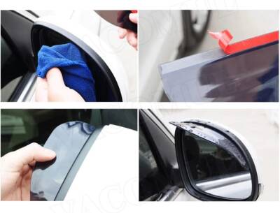 Ayna Şapkası Yağmurluk Dikiz Aynası Takım Siyah - 7