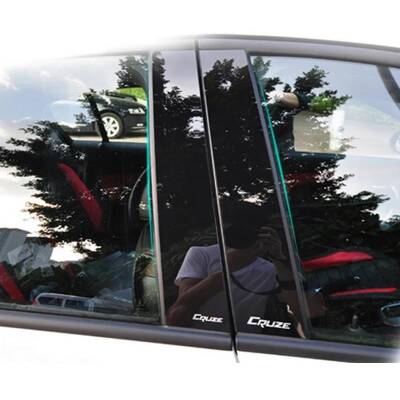 Cruze Kapı Direk Kaplaması Metal Yeni 8 Parça Titanyum Parlak Siyah - 3