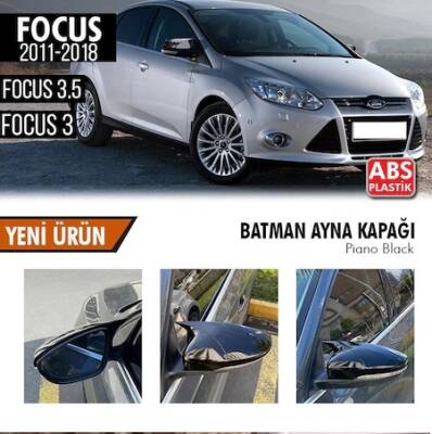 Focus 3 2011-2018 Batman Ayna Kapak Piano Black Yarasa Ayna Kapağı - İTHAL