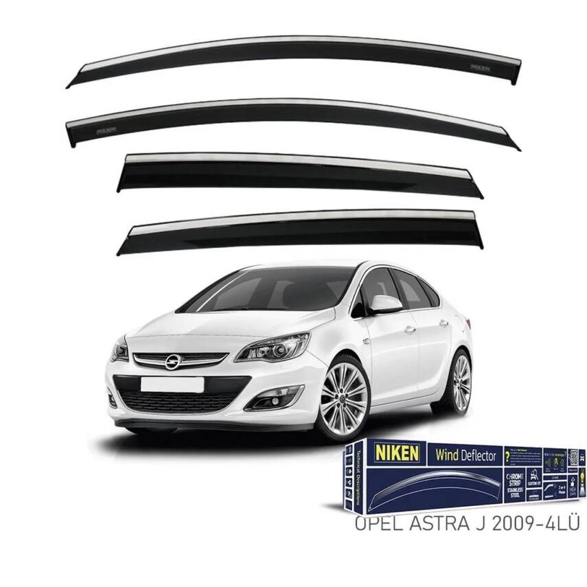 Opel Astra J Sedan 2009 Kromlu Cam Rüzgarlığı 4 Lü NİKEN - 1