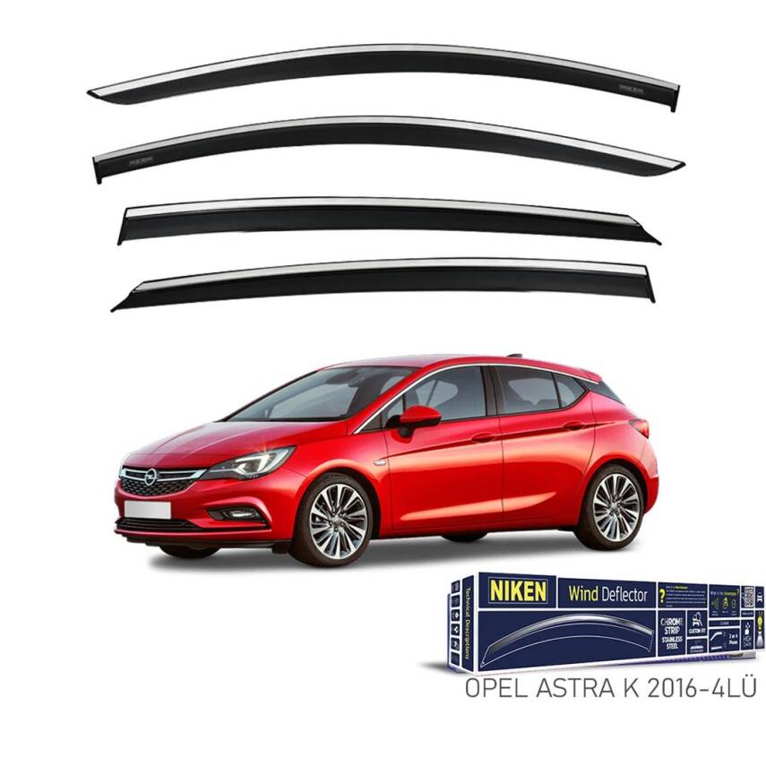Opel Astra K 2016 Kromlu Cam Rüzgarlığı 4 Lü NİKEN - 1
