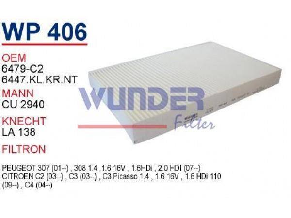 Peugeot 307 308 Citroen C2 C3 C4 Polen Filtre 6447.Kk Wunder - 1
