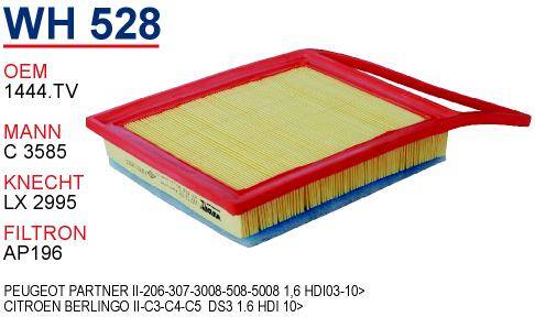 Peugeot Partner – Cıtroen C5 1.6 Hdı Hava Filtresi Wh528 Wunder - 1