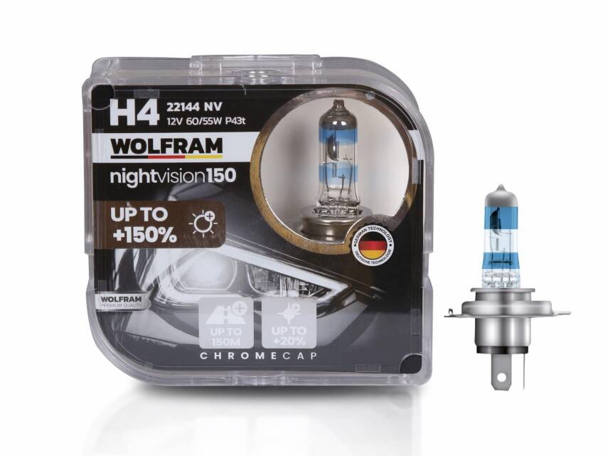 Set Ampul H4 12V 60/55W P43T %150 Güçlü %20 Beyaz Işık Wolfram - 1