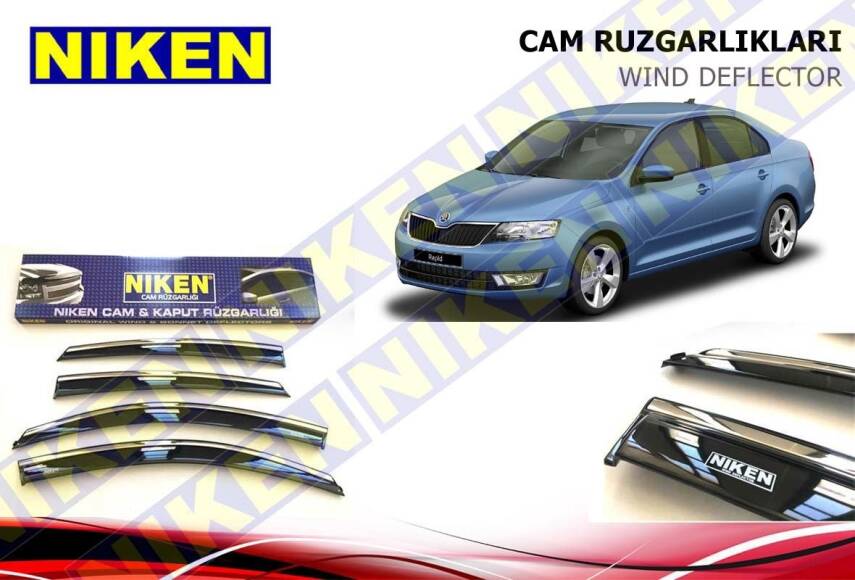 Skoda Rapid 2013 Kromlu Cam Rüzgarlığı Niken - 1