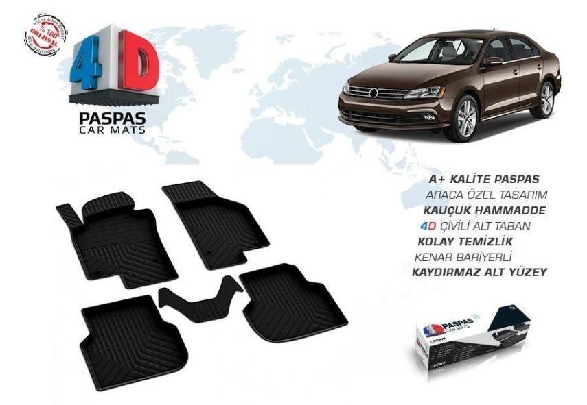 Volkswagen Jetta 6 4D Paspas Siyah Omsa 2012- - 1